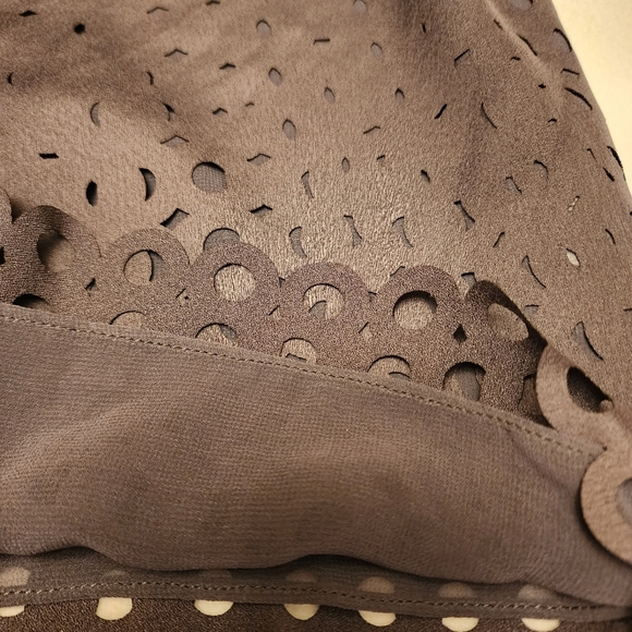 Banana Republic Gray Laser Cut Short Sleeve Blouse - Picture 3 of 12